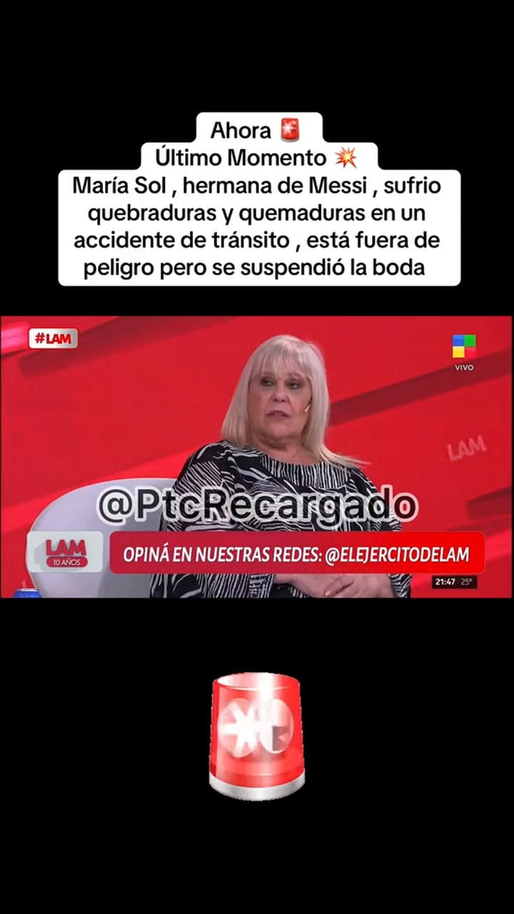 María Sol Messi tuvo un accidente