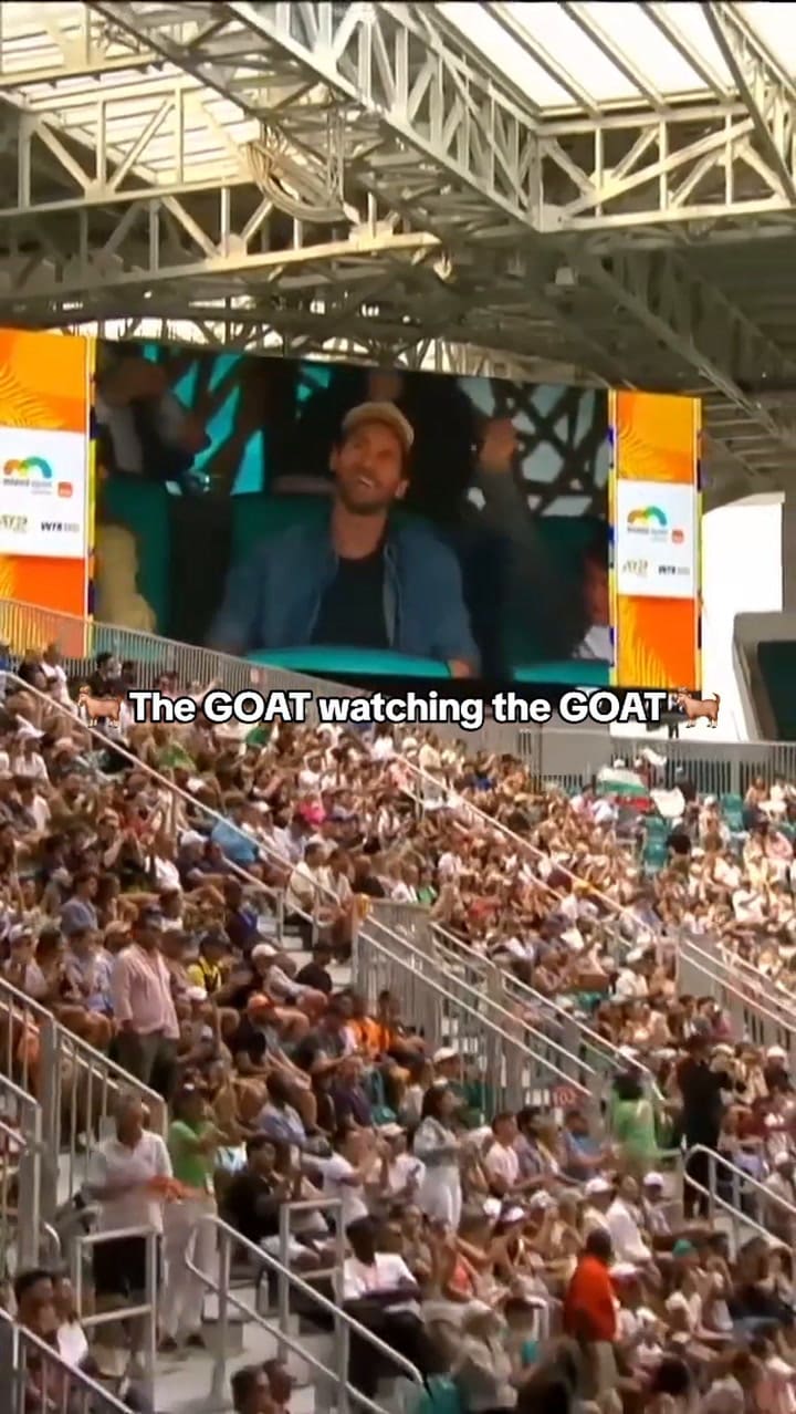 Lionel Messi asistió al partido de Novak Djokovic junto a toda su familia