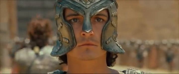 Troya: escena Paris y Menelao