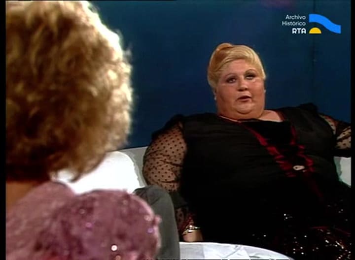 Blanca Curi en el living de Mirtha para todos, 1990