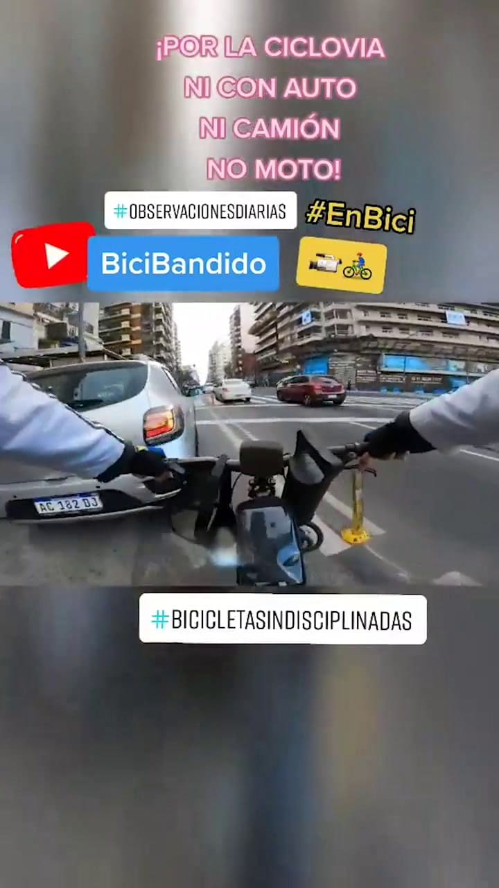 Bicibandido: le dice a un conductor que bloquea la ciclovía