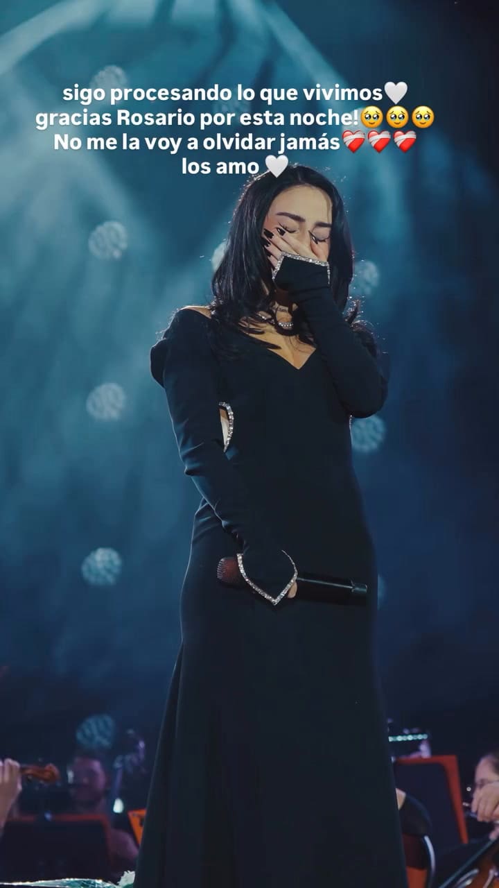 La emoción de Nicki Nicole durante su show en Rosario