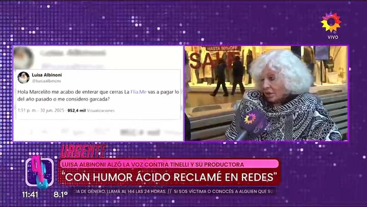 Luisa Albinoni apuntó contra Marcelo Tinelli
