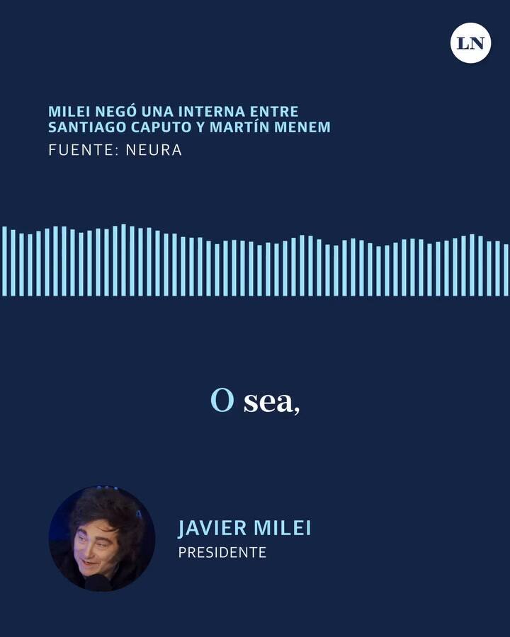 l presidente Javier Milei negó este martes que exista una guerra digital entre distintos sectores libertarios
