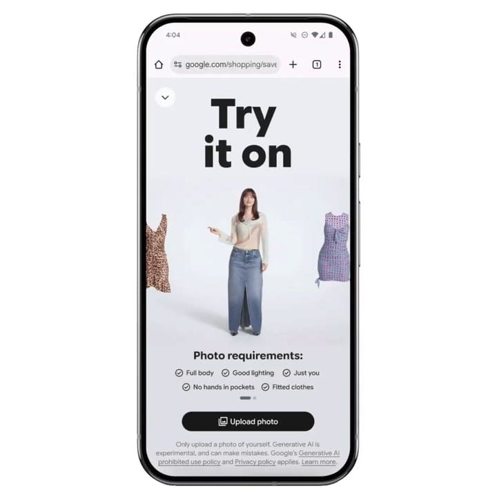 El probador de ropa virtual de Google AI Mode