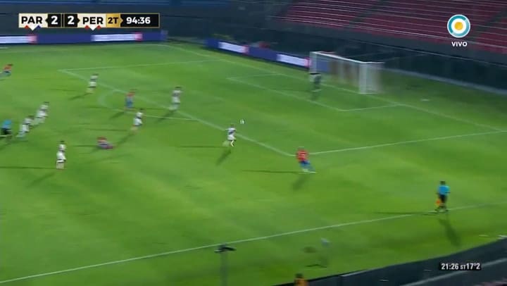 El 2 a 2 de Perú Vs Paraguay - Fuente: TV Pública