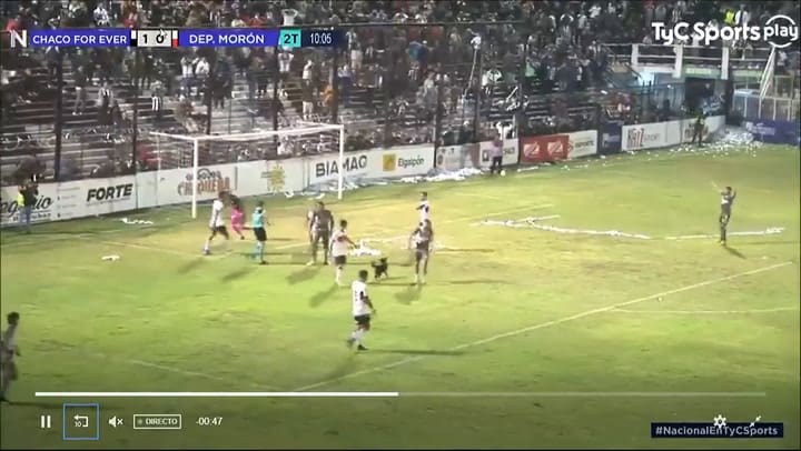 Un perrito se metió en la cancha y salvó a Deportivo Morón en Chaco