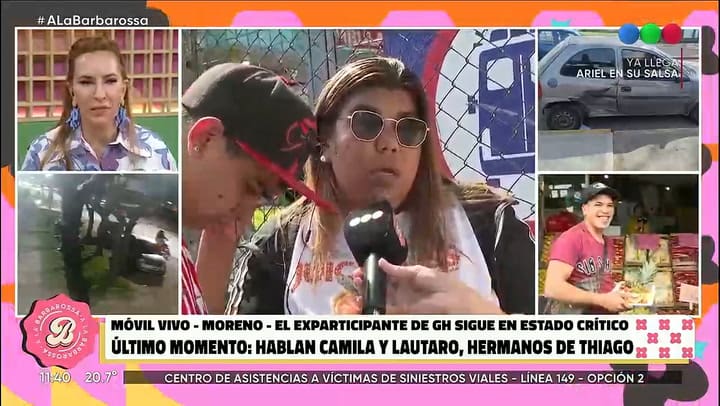 Camila Medina dejó en vivo el móvil de A la Barbarossa