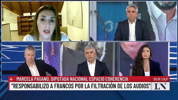 Marcela Pagano responsabilizo a Guillermo Francos por la difusion de los audios del escandalo