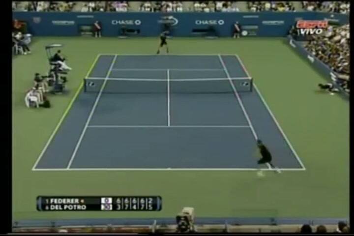 Federer VS Del Potro US Open 2009 Final, Quinto set - Fuente: YouTube