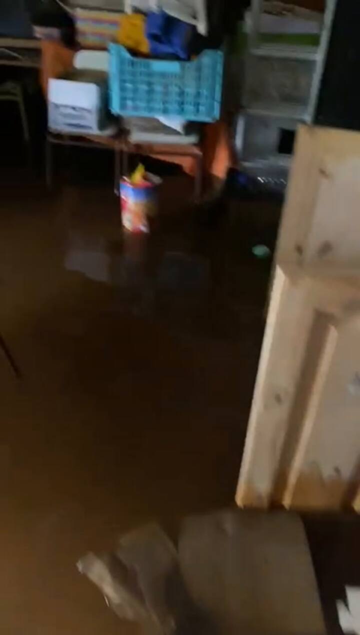 La escuela de Mapis, inundada