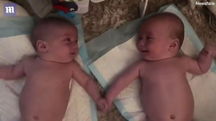 Dos gemelos se reconocen por primera vez y hablan - Fuente: Youtube