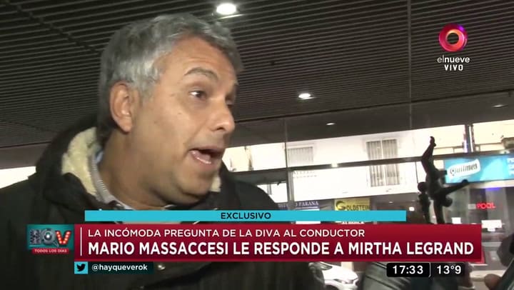 Mario Massaccesi le responde a Mirtha Legrand - Fuente: el nueve