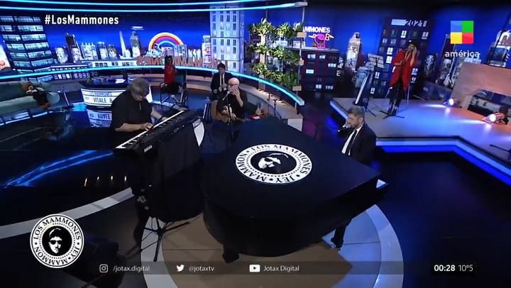 Juan Carlos Baglietto, Lito Vitale en el show de Los Mammones - Fuente: América