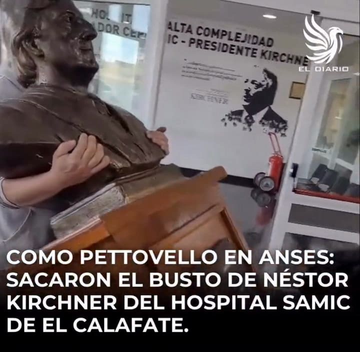 Sacaron el busto de Nestor Kirchner del Hospital Samic