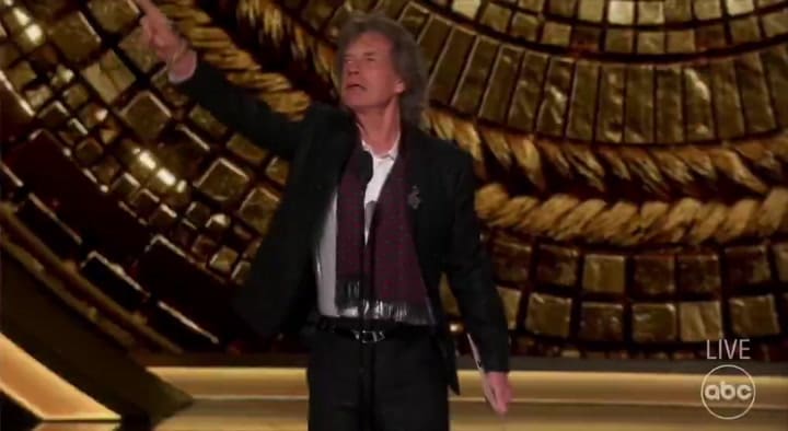 Mick Jagger en los Oscars