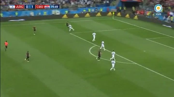 El gol del Modric que marcó el 2-0 contra la Argentina – Fuente: Tv Pública