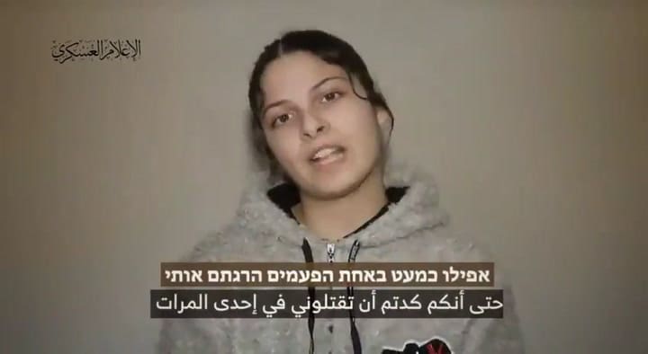 3 rehenes - video de Hamás