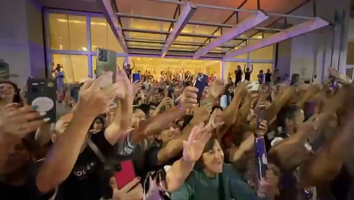 Llegada de Milei al hotel Hermitage de MDQ