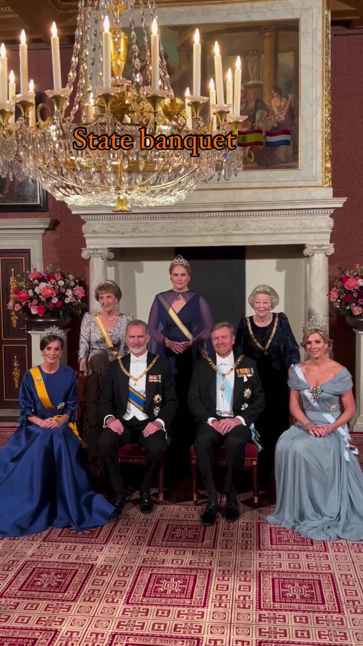 El look de la reina Máxima para el banquete de estado en el Palacio Real