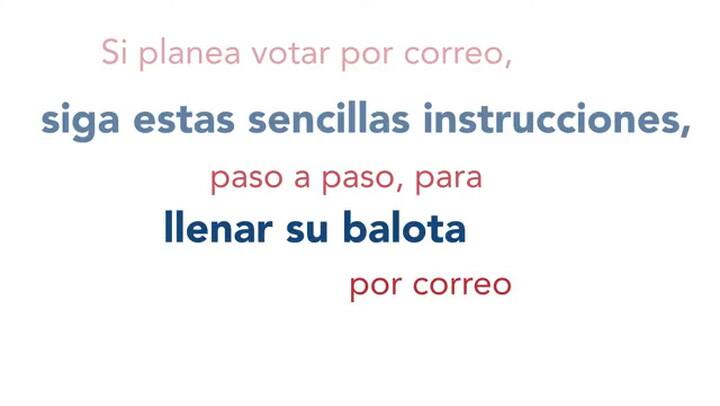 El material explica cómo completar, firmar y enviar correctamente la papeleta electoral
