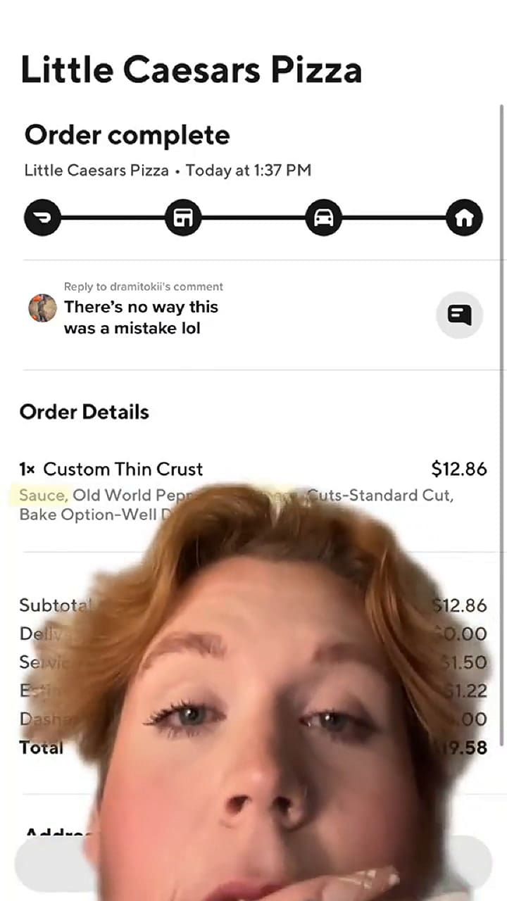 Noah aclaró que no fue suerror haber pedido la pizza de esa manera