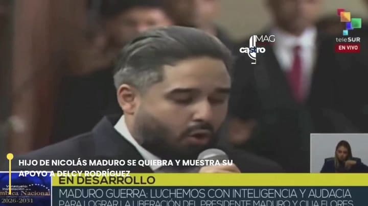 El hijo de Nicolás Maduro se quebró en plena sesión mientras le dedicaba unas palabras a su padre