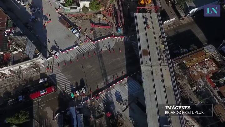 El puente Juan B Justo y Córdoba, desde el drone de LN