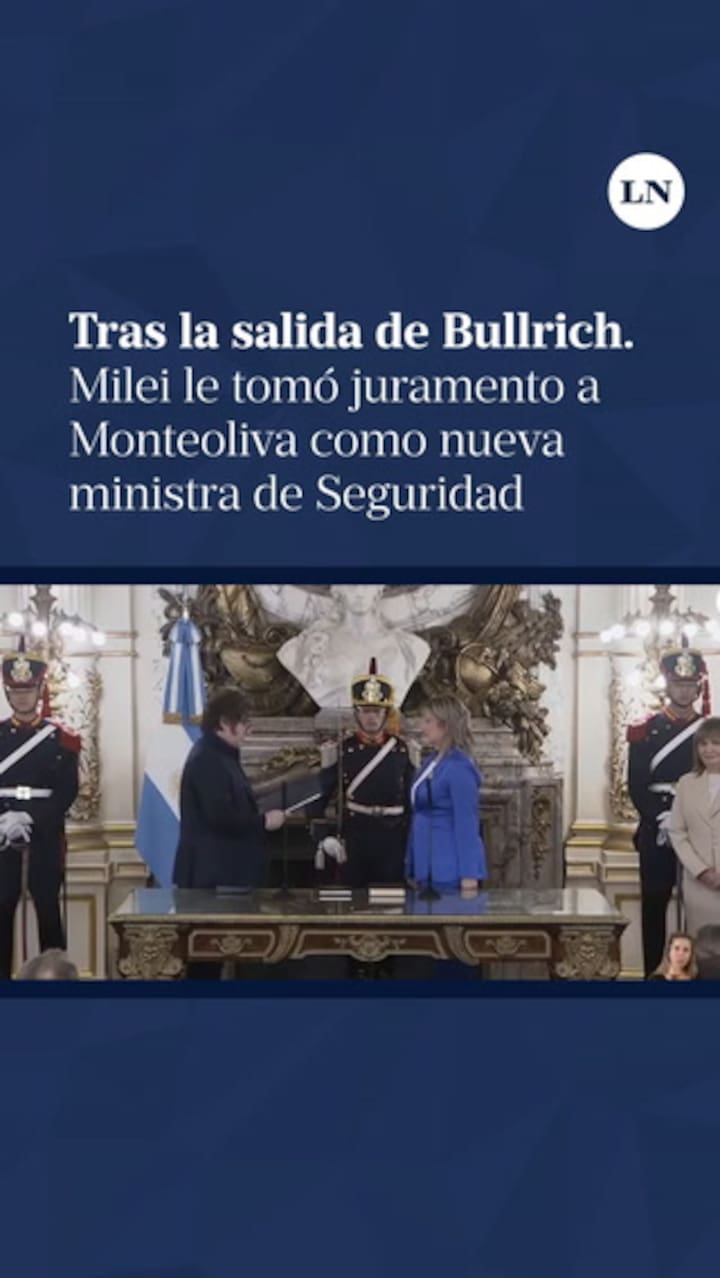 Milei le tomó juramento a Alejandra Monteoliva, flamante ministra de Seguridad