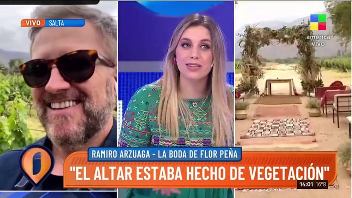 Nancy Pazos entró al casamiento de Florencia Peña con un celular