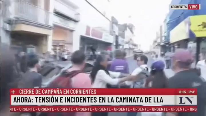 Incidentes durante la caminata de LLA en Corrientes 2