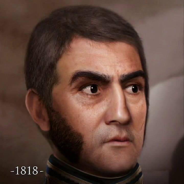 Línea de tiempo, transformación de la cara de San Martín