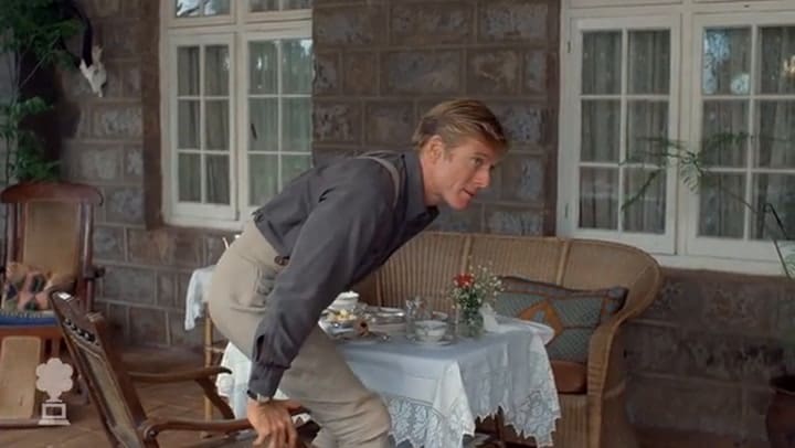 Robert Redford y Mery Streep en Out Of Africa