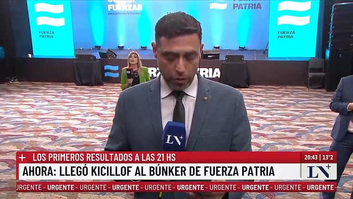 Llegó Axel Kicillof al búnker de Fuerza Patria