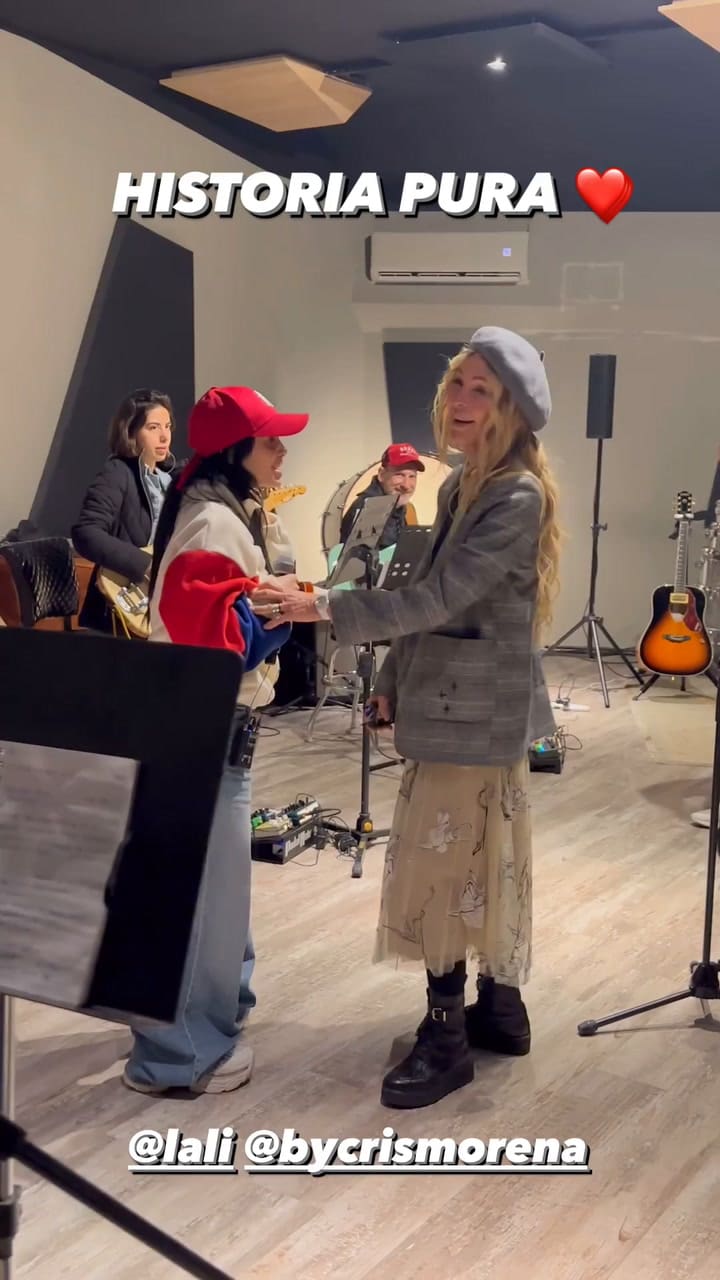 Lali en el ensayo del Cris Morena Day
