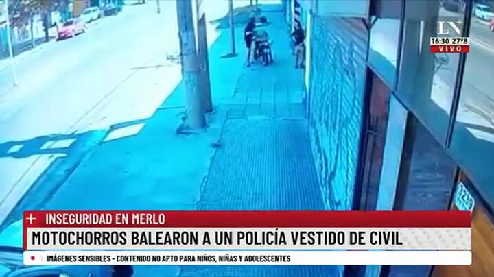 Merlo: Motochorros balearon a un policía vestido de civil