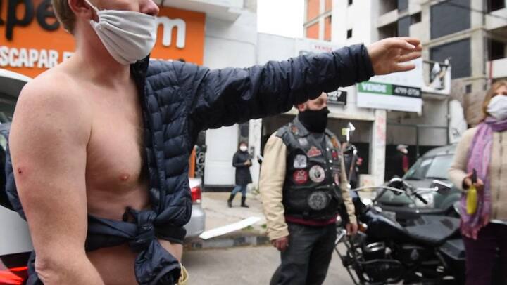 Banderazo x Vicenti: un hombre fue baleado en la manifestación en Olivos - Fuente: Alejandro Guyot