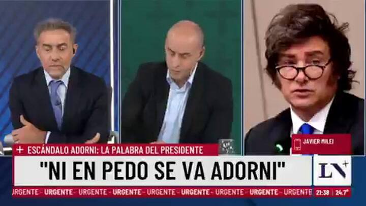 La reacción de Milei cuando le dijeron que Adorni mintió sobre sus viajes