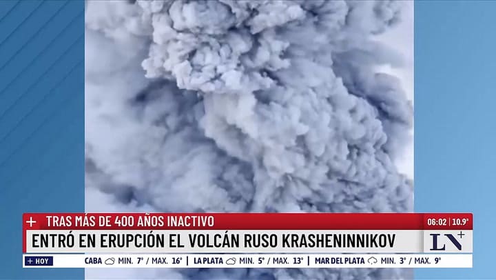 Las impactantes imagenes del volcan Krasheninnikov