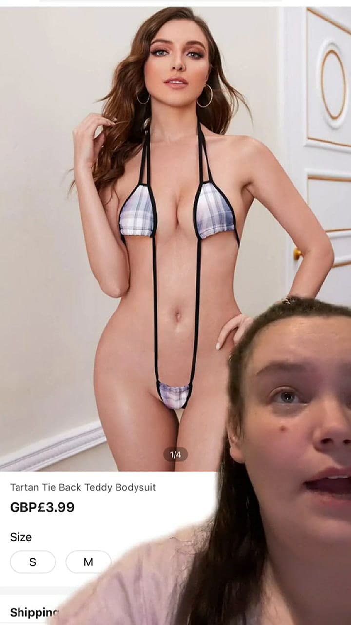 Una Tiktoker se digno horrorizada por un modelo de lencería que está a la venta en Shein