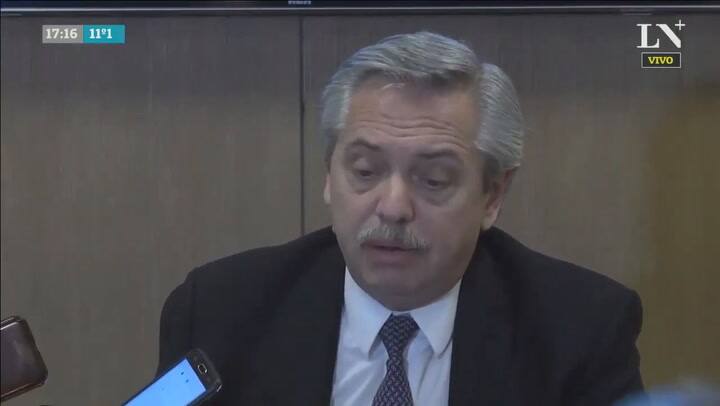 Conferencia de Alberto Fernández después de hablar con Macri