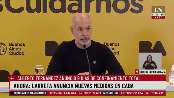 Restricciones en la Ciudad: anuncio de Horacio Rodríguez Larreta