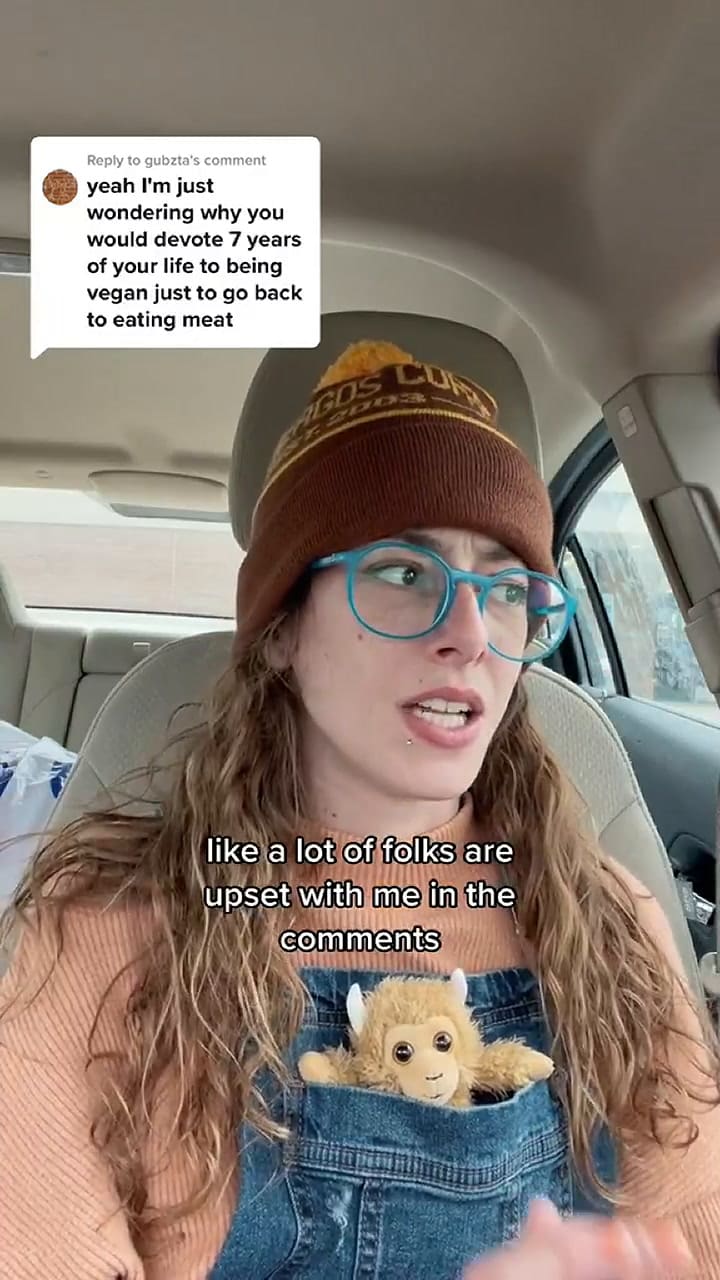 La mujer constesó a las críticas por comer carne