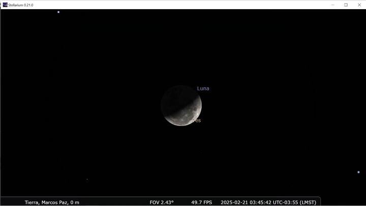 La luna ocultando a Antares