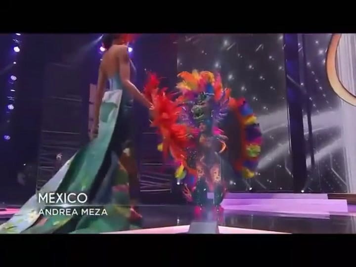 Andrea Meza porta un traje típico de alebrije en Miss Universo 2020