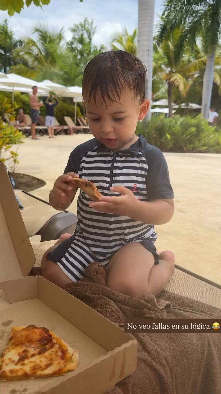 Agus Gandolfo mostró cómo comió una porción de pizza su hijo