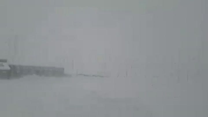 Condiciones climáticas adversas, con copiosas precipitaciones níveas y viento blanco, en Mendoza