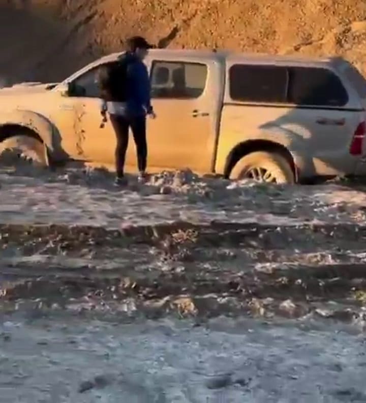 La camioneta estancada