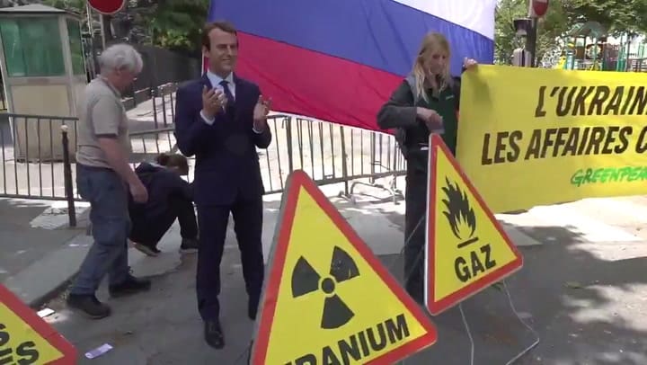 La estatua de Macron que fue robada