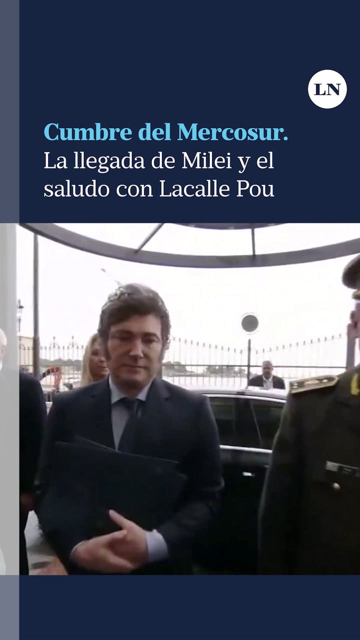 La llegada de Milei a la Cumbre del Mercosur y el saludo con Lacalle Pou